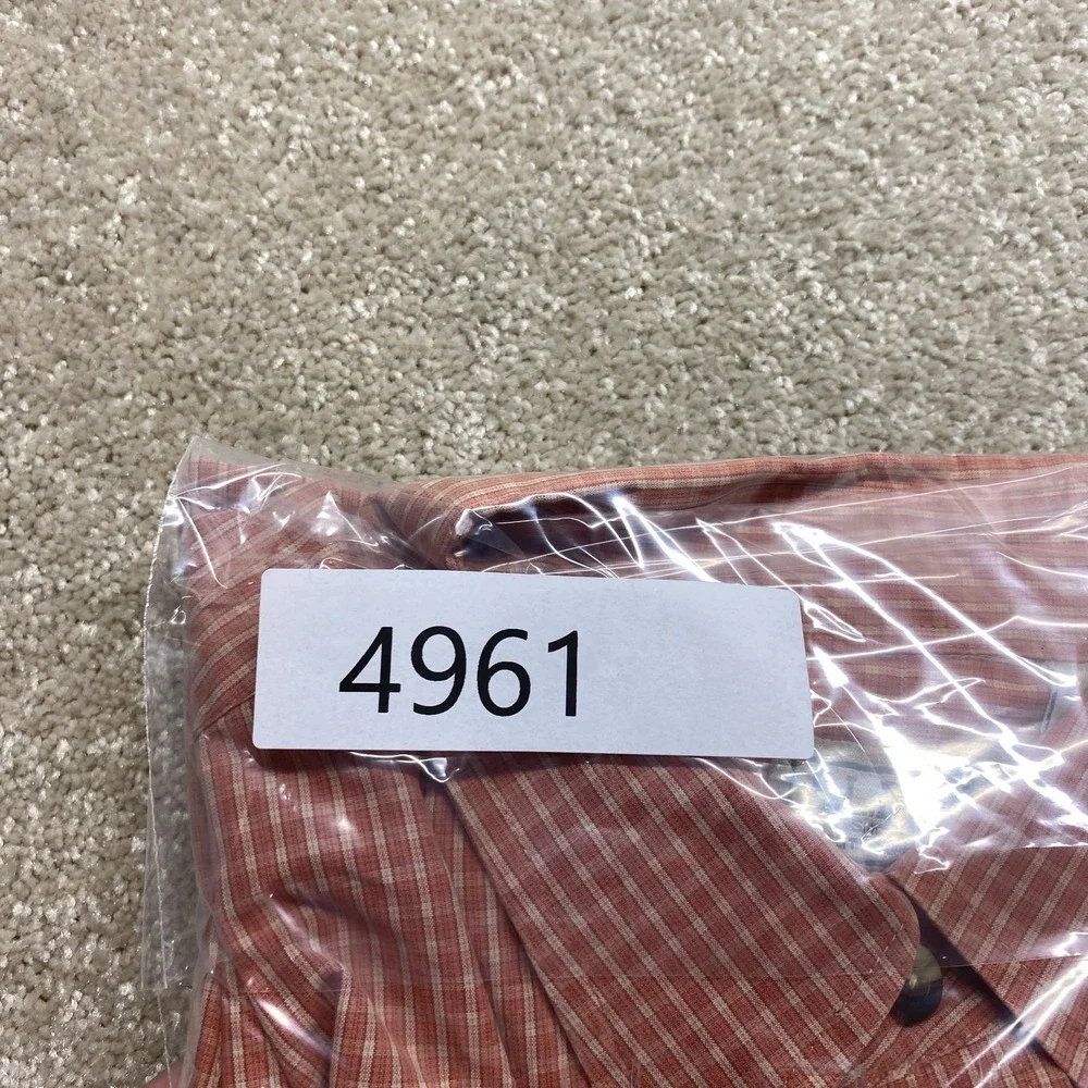 LL Bean‎ Shirt Mens XL Tall Orange Plaid Button Down Pocket Casual Outdoors